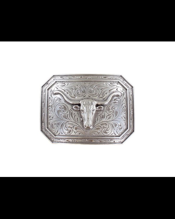 Ariat Men's Longhorn Motif Rectangle Buckle