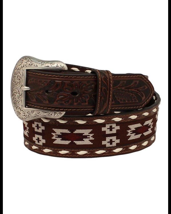 Nocona Men's Southwestern Fabric Inlay Belt