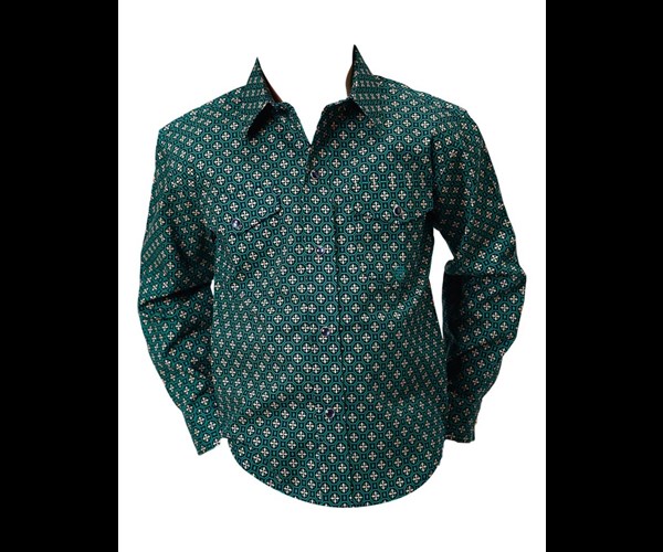Roper - Boys Long Sleeve Western Shirt - Large / Cross Walk Foulard