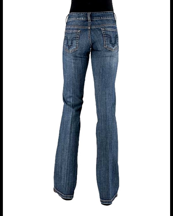 Stetson Women's 816 Classic Boot Cut Jeans – 32 Inch Inseam, Low Rise, Slim Fit, Dark Wash
