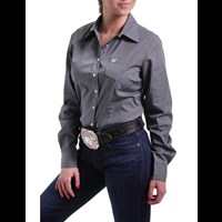 Cinch Jeans  Women's Charcoal Solid Button-Up Shirt